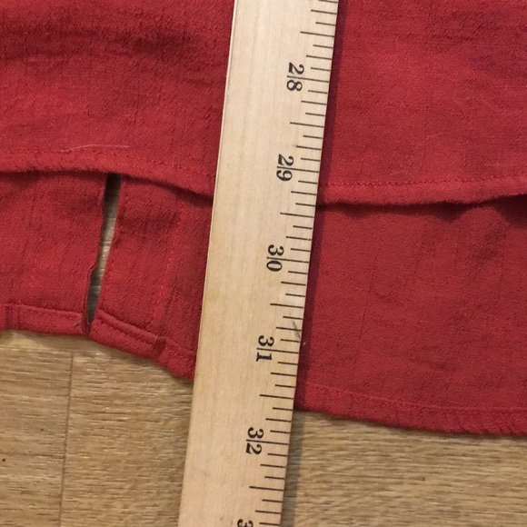 Torrid Blouse Womens Sz 3 Red Button Front Top Semi Sheer Tunic Collared Shirt - Picture 8 of 10